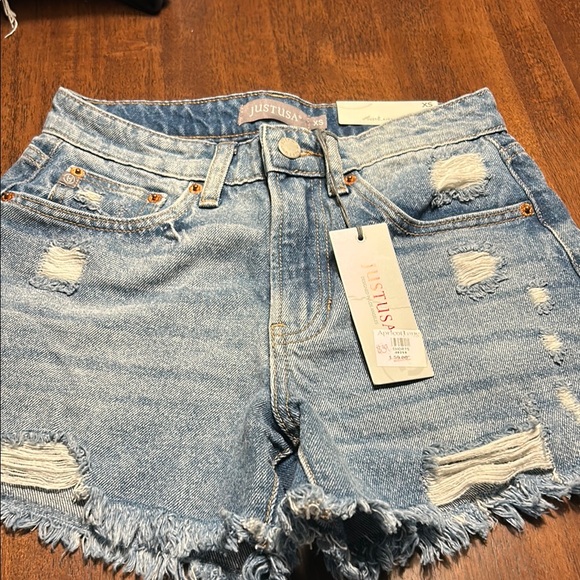 Just USA Women's Blue Denim Shorts - Picture 2 of 6
